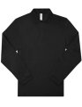 Heren polo B&C My Polo 210 Long Sleeve Zwart